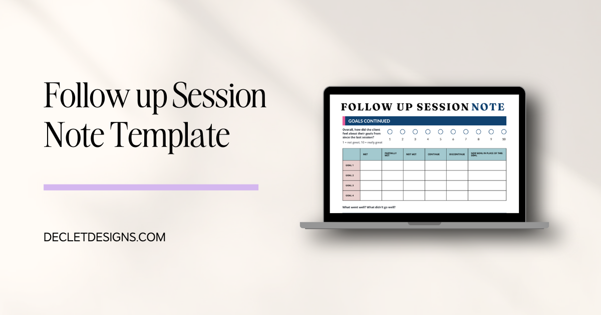 Follow Up Session Note Template for Canva